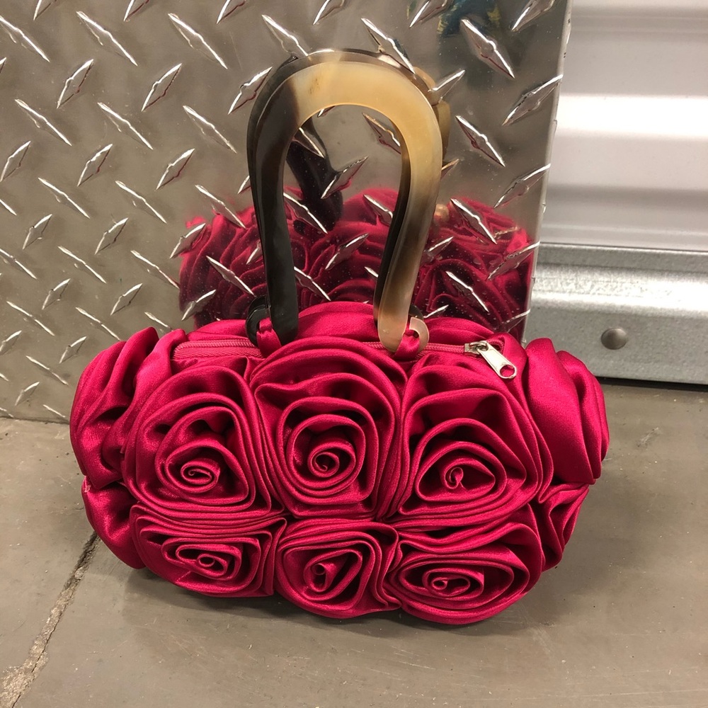 Fun fuschia floral purse
